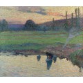 Прачка на берегу реки,  1905-10 - Мартен, Анри Жан Гийом
