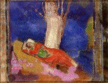Женщина, спящая под деревом - Редон, Одилон
