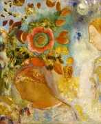 Две девушки среди цветов - Редон, Одилон