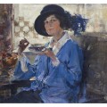 Чай в Санта-Монике (Портрет миссис Краг), 1923 - Фешин, Николай Иванович