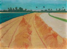 Пшеничное поле в заходящем солнце - Валлоттон, Феликс 