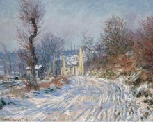 Дорога в Живерни зимой, 1885 - Моне, Клод