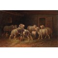 Козел и овцы в хлеву - Новай, Адольф