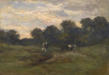 Коровы на лугу (Plain with Two Cows), 1883 - Гог, Винсент ван