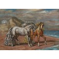 Лошади на морском берегу - Кирико, Джорджо де