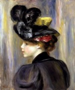 Молодая женщина в черной шляпке - Ренуар, Пьер Огюст