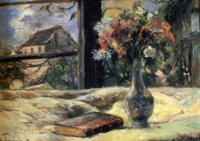 Ваза с цветами в окне, 1881 - Гоген, Поль 