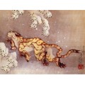 Старый тигр на снегу - Кацусика, Хокусай