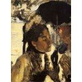Тюильри, Женщина с зонтиком, 1877 - Дега, Эдгар