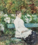 Графиня Адель де Тулуз-Лотрек в саду в Мальроме - Тулуз-Лотрек, Анри де