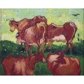 Коровы, по работе Жордэна (Cows (after Jorsaens)), 1890 - Гог, Винсент ван