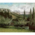Пейзаж с цветущими яблонями - Курбе, Гюстав