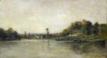 Пейзаж на берегах Уазы - Добиньи, Шарль-Франсуа 