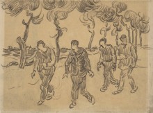 Четверо мужчин на дороге (Four Men on a Road), 1890 - Гог, Винсент ван