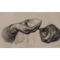 Рука с миской и кошка (Hand with a Bowl, and a Cat), 1885 - Гог, Винсент ван