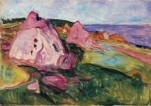 Пейзаж с фиолетовыми скалами - Мунк, Эдвард