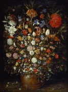 Цветы в деревянном вазоне - Брейгель, Ян (Старший)