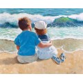 Мальчик и девочка на пляже - Сарноф, Артур