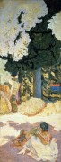 Триптих Средиземноморье - Женщина с ребенком и попугаем - Боннар, Пьер