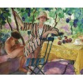 Сад летом (Пьер и Ноно под виноградом), 1920 - Лебаск, Анри