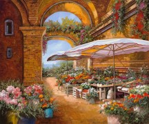 Цветочный рынок под арками - Борелли, Гвидо (20 век)