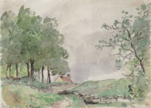 Пейзаж в Понтуазе, 1872 - Писсарро, Камиль