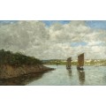 Бретань, парусные лодки в заливе, 1872 - Буден, Эжен