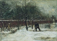 Сад у дома приходского священника в снегу (The Parsonage Garden at Nuenen in the Snow), 1885 - Гог, Винсент ван