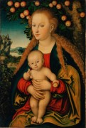 Мадонна с младенцем под яблоней - Кранах, Лукас Старший