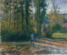 Пейзаж в Понтуазе с охотником, 1879 - Писсарро, Камиль