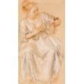 Сидящая женщина - Ватто, Жан Антуан