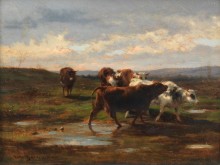 Стадо коров в пейзаже - Бонёр, Роза