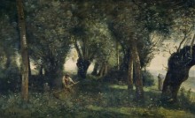 Пейзаж с косарем в ивовой роще, Артуа - Коро, Жан-Батист Камиль
