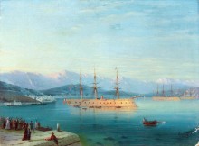 Французские корабли, покидающие Черное море - Айвазовский, Иван Константинович