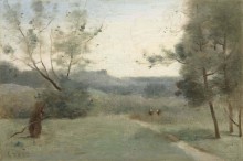 Пейзаж со сборщиком хвороста - Коро, Жан-Батист Камиль