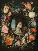 Святой Бернард Клервосский в обрамлении цветочной гирлянды - Брейгель, Ян (младший)