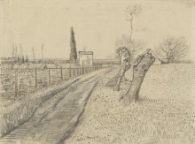 Пейзаж с дорогой и ивами (Landscape with Path and Pollard Trees), 1888 - Гог, Винсент ван