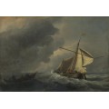 Голландский корабль  во время  сильного ветра - Велде, Виллем ван де (Младший)