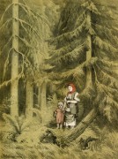 В лес по ягоду-землянику. 1882. Литография - Левитан, Исаак Ильич