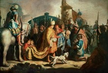 Давид с головой Голиафа перед царем Саулом - Рембрандт, Харменс ван Рейн
