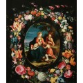 Святое Семейство с Иоанном Крестителем в обрамлении в виде венка из цветов - Брейгель, Ян (младший)