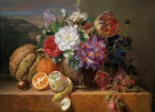 Натюрморт с цветами и фруктами - Ханен, Адриана ван