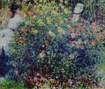 Две женщины у цветочного куста - Моне, Клод
