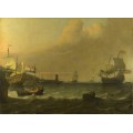 Голландский военный корабль входит в средиземноморский порт - Бакхейзен, Людольф