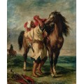 Марокканец, седлающий коня - Делакруа, Эжен 