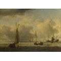Голландские суда  и лодки во время бриза - Велде, Виллем ван де (Младший)
