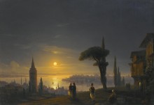 Галатская башня лунной ночью - Айвазовский, Иван Константинович