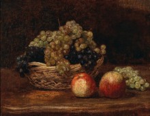 Два яблока и корзинка винограда - Фантен-Латур, Анри