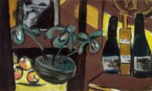Картина Натюрморт с орхидеями и бутылками - Бекман, Макс