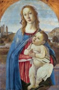 Мадонна с Младенцем на фоне пейзажа - Боттичелли, Сандро